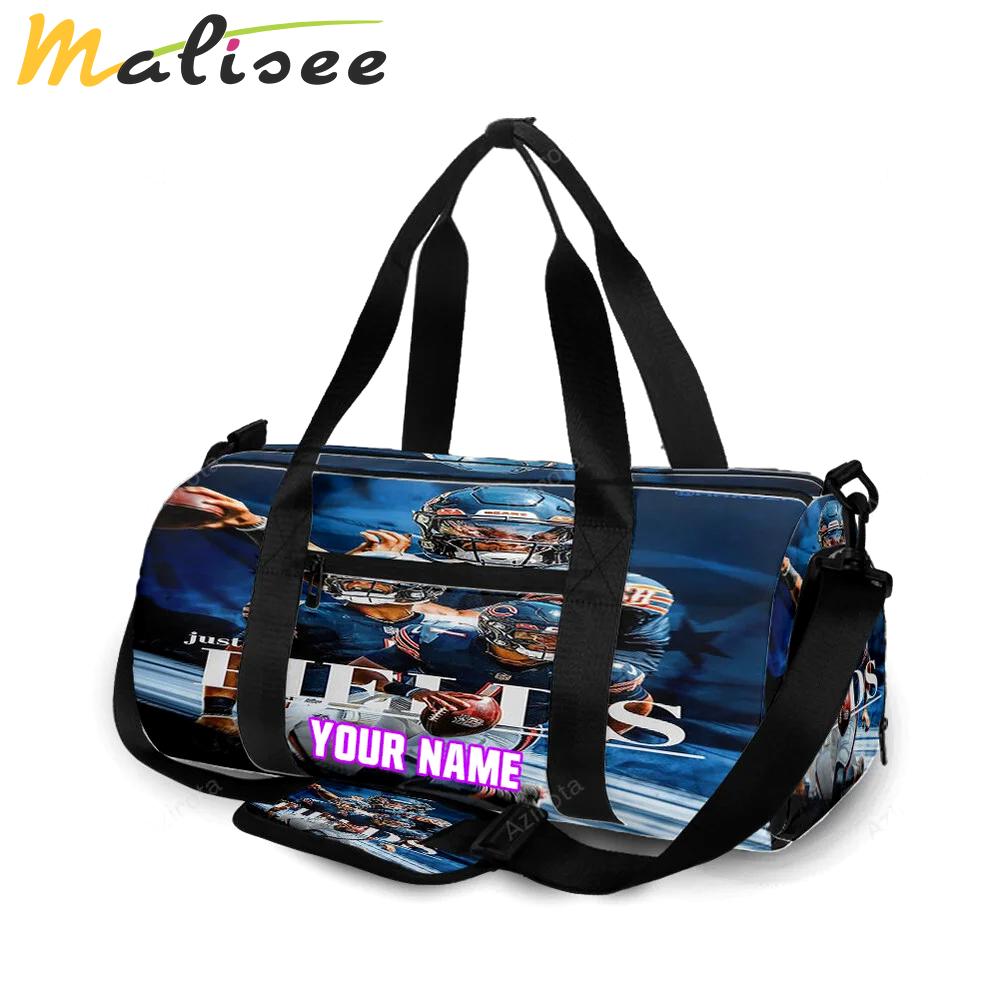 Chicago bears justin fields9 personalized name travel bag gym bag 2124 Travel Bag