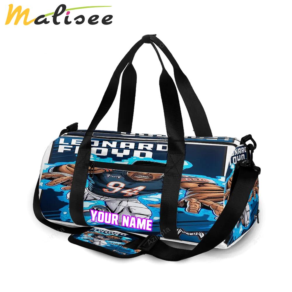 Chicago bears leonard floyd1 personalized name travel bag gym bag 1832 Travel Bag