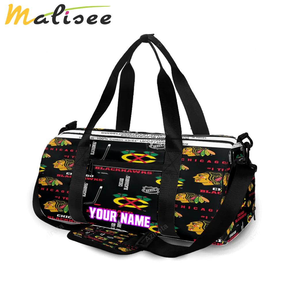 Chicago blackhawks symbol2 personalized name travel bag gym bag 1066 Travel Bag