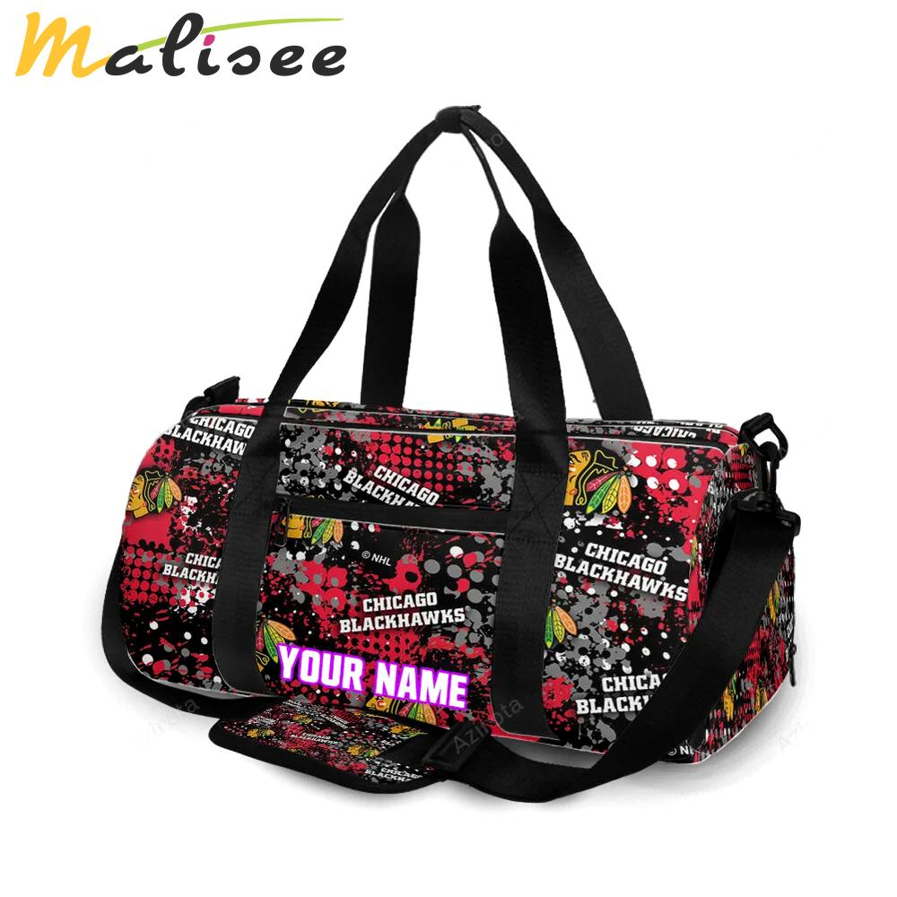 Chicago blackhawks symbol5 personalized name travel bag gym bag 1894 Travel Bag