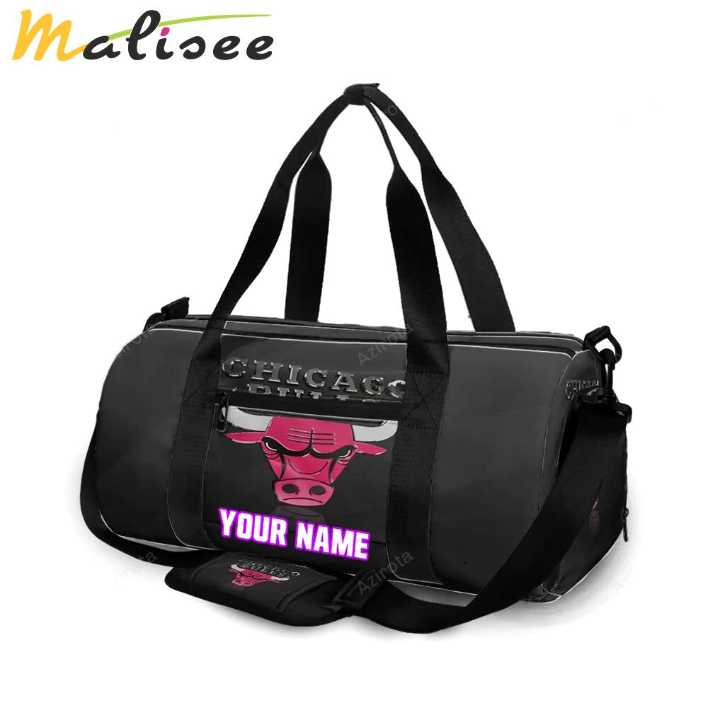 Chicago bulls emblem v20 personalized name travel bag gym bag 2172 Travel Bag