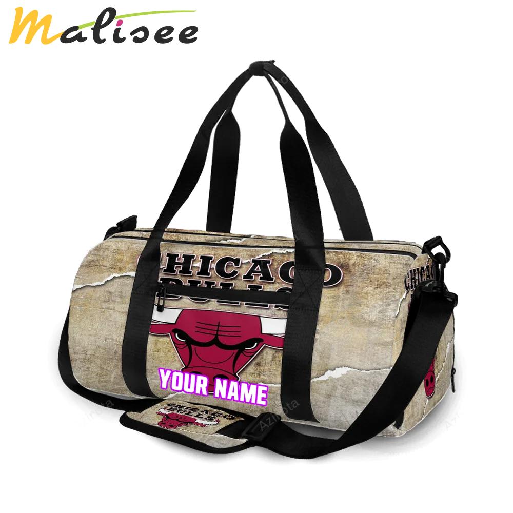 Chicago bulls emblem v29 personalized name travel bag gym bag 1618 Travel Bag