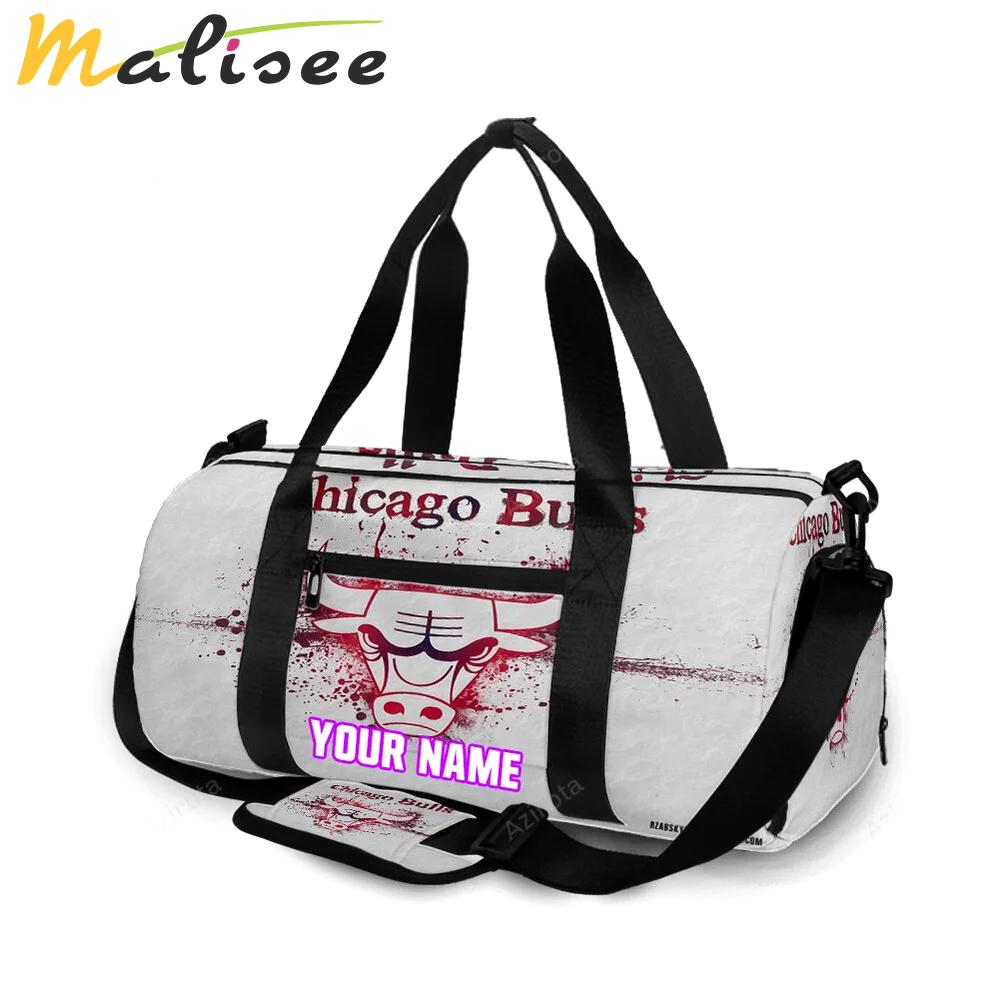 Chicago bulls emblem v33 personalized name travel bag gym bag 1523 Travel Bag
