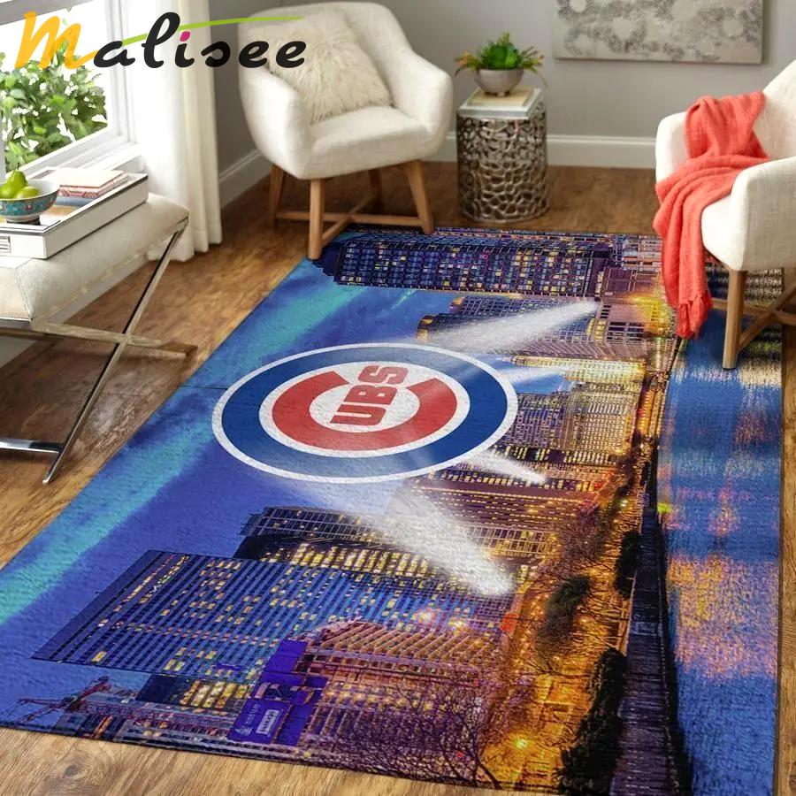 Chicago cubs area rug mlb baseball team logo carpet living room rugs v970 Rectangle Rug