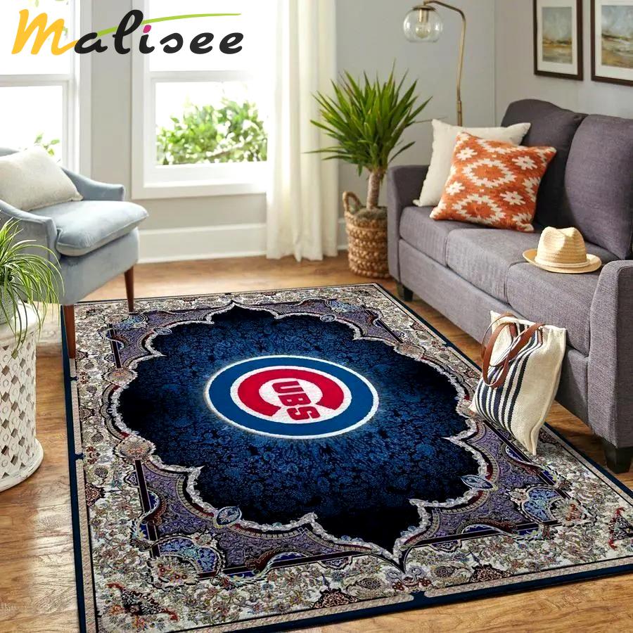 Chicago cubs area rug mlb baseball team logo carpet living room rugs v979 Rectangle Rug