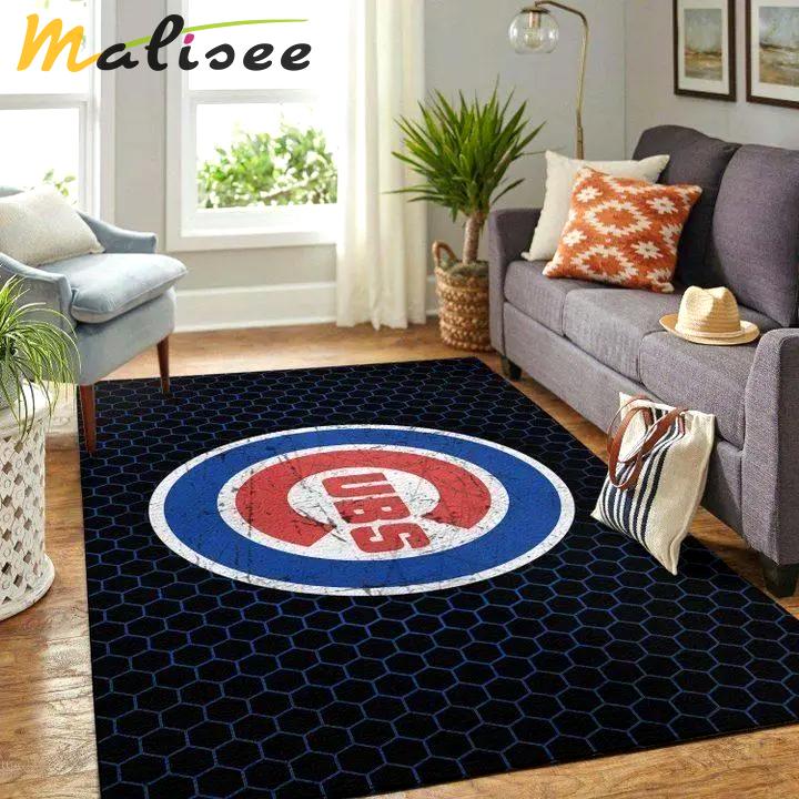 Chicago cubs mlb area rug baseball rug regtangle carpet floor decor home decor Rectangle Rug