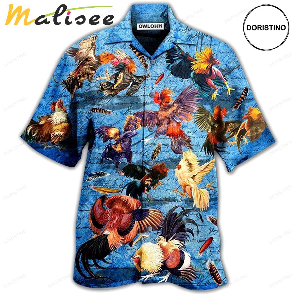 Chicken rooster fighting hawaiian shirt Hawaii Shirt Shorts & Flip Flops