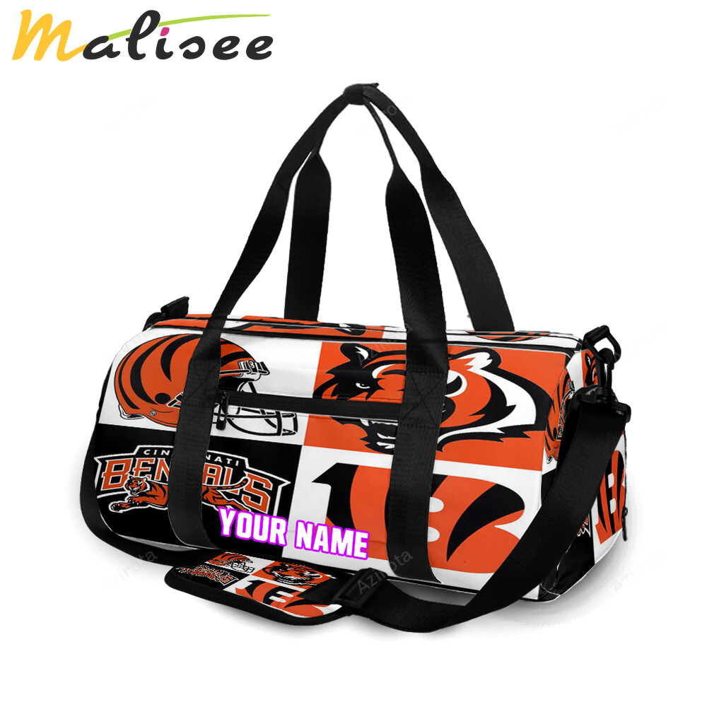 Cincinnati bengals emblem v2 personalized name travel bag gym bag 353 Travel Bag