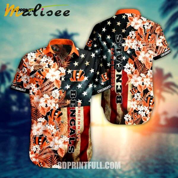 Cincinnati bengals hawaiian shirt flag flower Hawaii Shirt