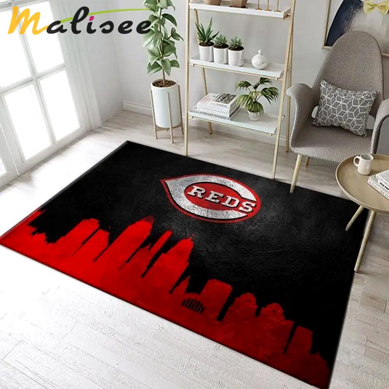 Cincinnati reds mlb baseball team logo carpet living room rugs 9 Rectangle Rug