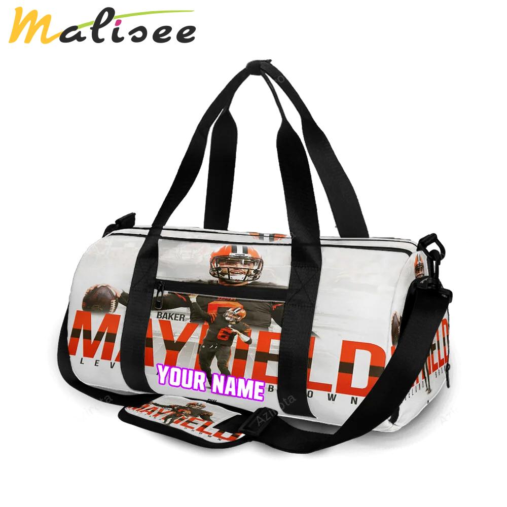 Cleveland browns baker mayfield 06 v4 personalized name travel bag gym bag 1749 Travel Bag