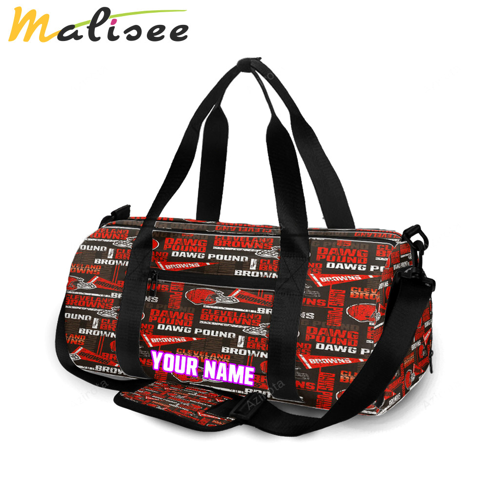 Cleveland browns logo v11 personalized name travel bag gym bag 850 Travel Bag