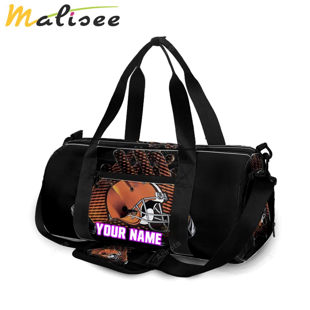 Cleveland browns logo v3 personalized name travel bag gym bag 84 Travel Bag