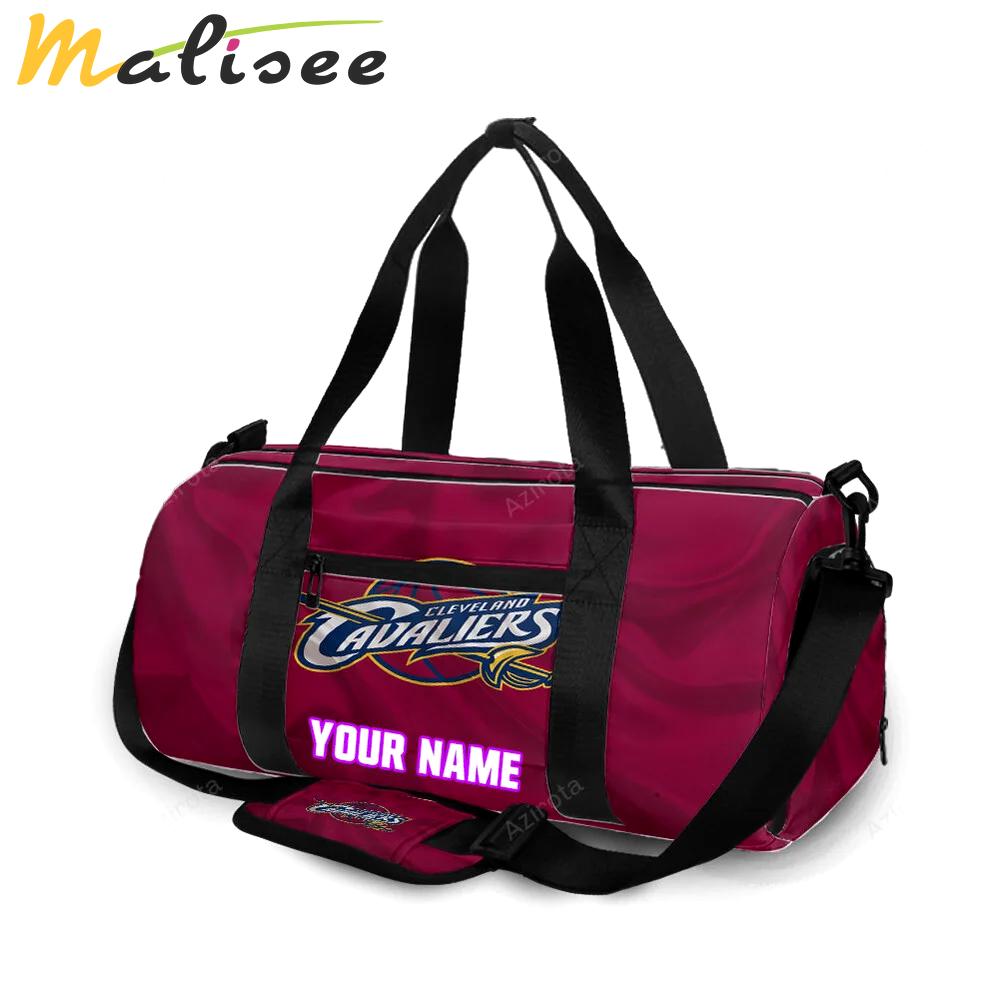 Cleveland cavaliers burgundy silk personalized name travel bag gym bag 914 Travel Bag