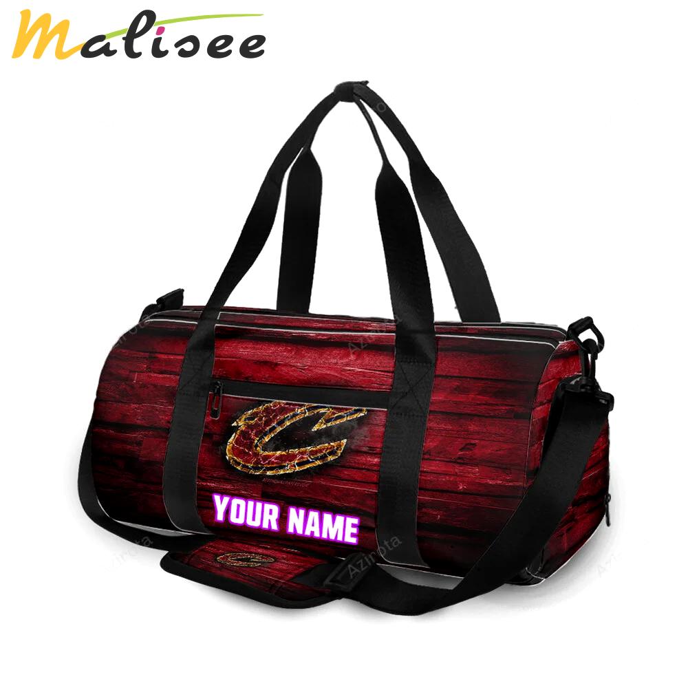 Cleveland cavaliers wooden v4 personalized name travel bag gym bag 1756 Travel Bag