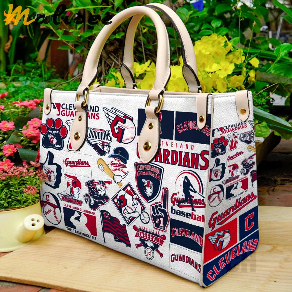 Cleveland guardians leather bag for women gift 2026 Women Leather Hand Bag