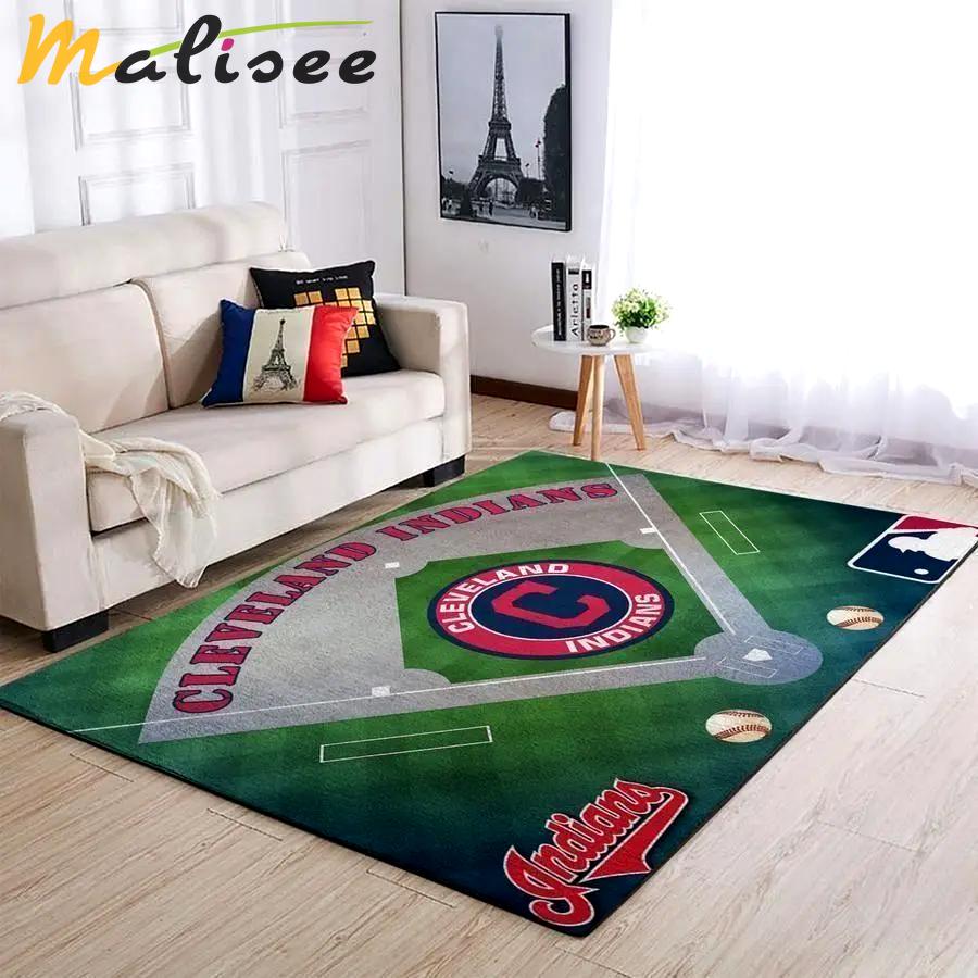 Cleveland indians area rug mlb baseball team logo carpet living room rugs rug regtangle carpet floor decor home decor v5570 Rectangle Rug