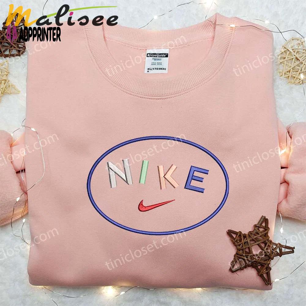 Colorful nike embroidered sweatshirt & shirt: perfect family gift Embroidered Shirt