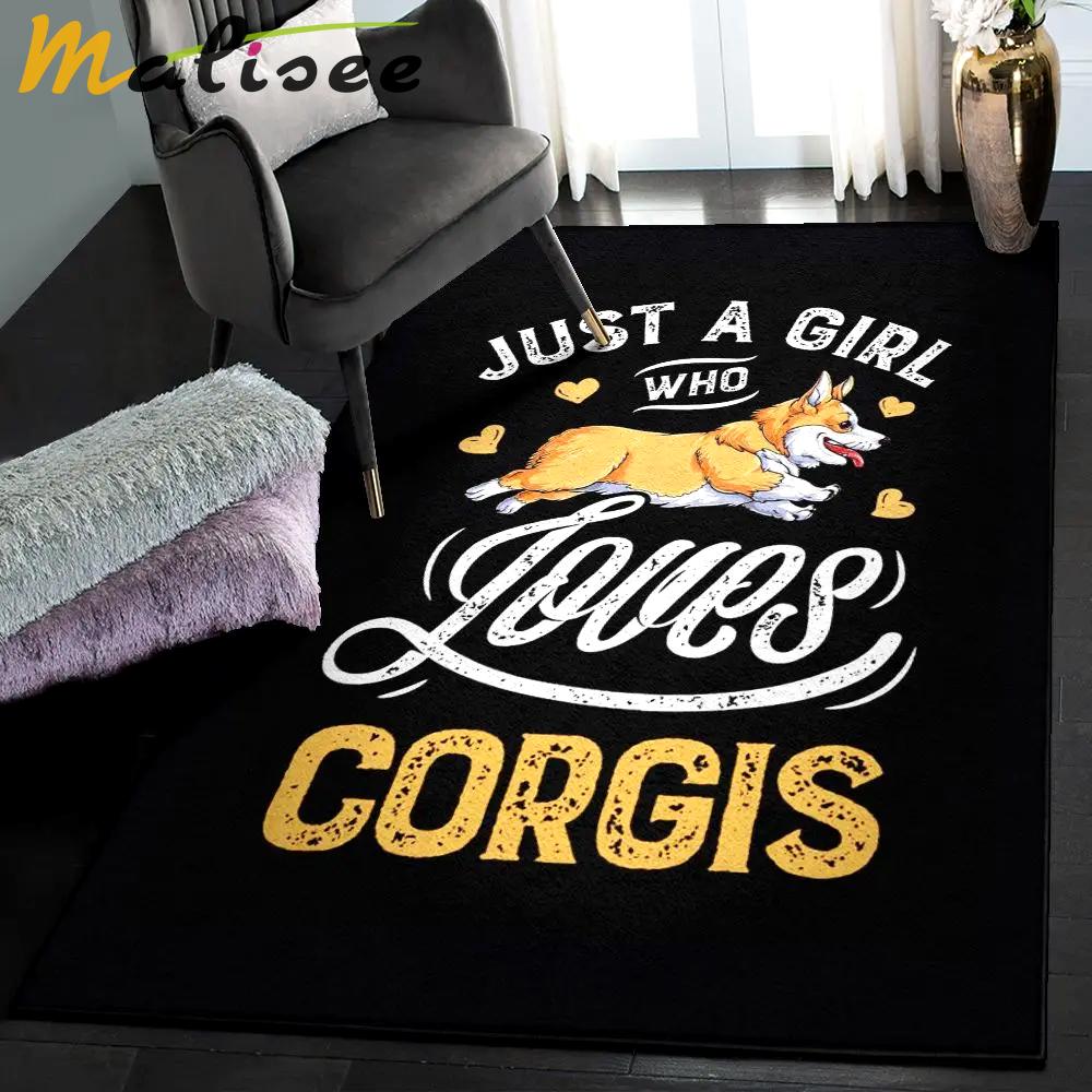 Corgi carpets for living room, just a girl who loves corgi dog gs cl rug Rectangle Rug