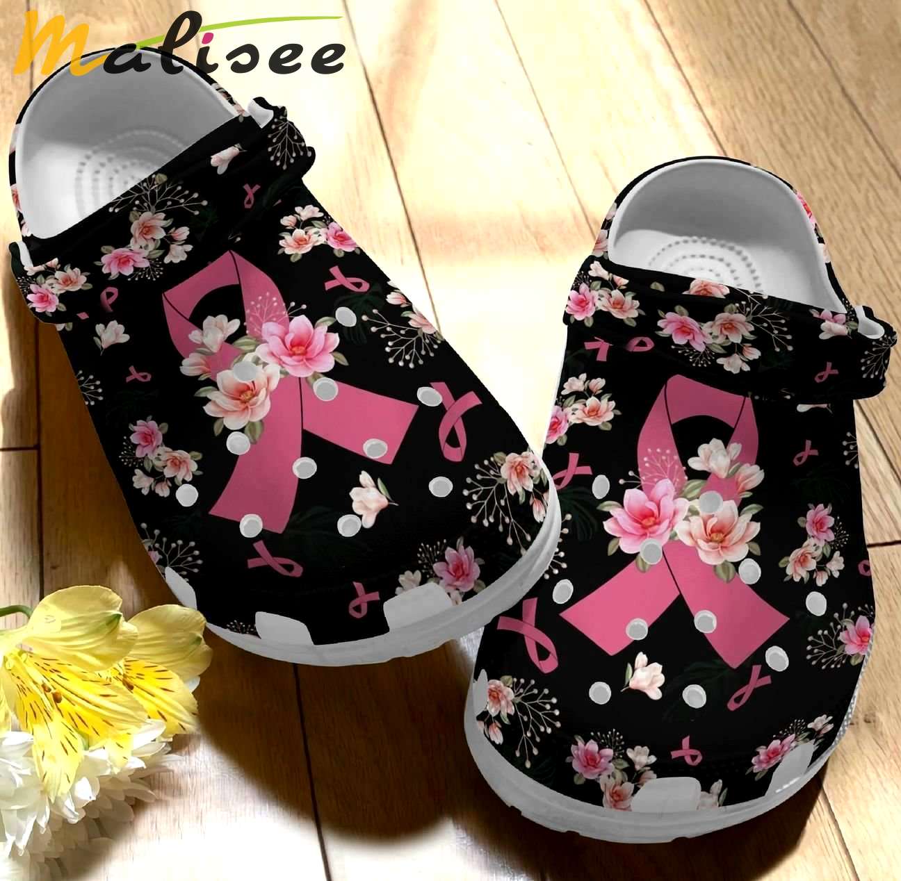 Crocs outfit - breast cancer awareness pink ribbon flower crocs crocband clog shoes - 297 Crocs Outfit