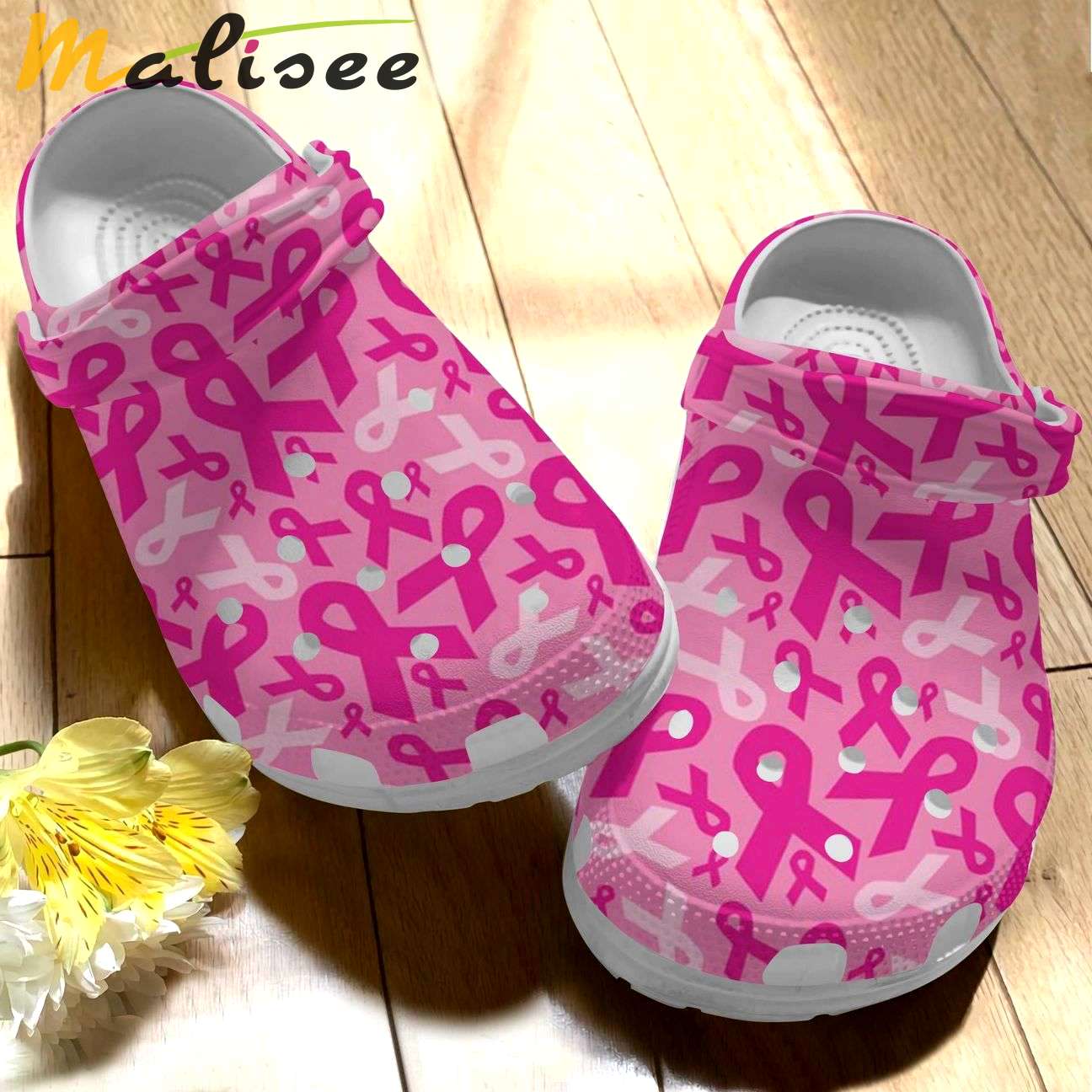 Crocs outfit - breast cancer awareness pink ribbon pattern crocs crocband clog shoes - 298 Crocs Outfit