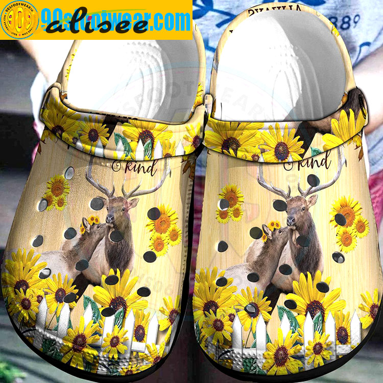 Crocs outfit - crocs with sunflowers deer sunflowers be kind custom classic clog - 432 Crocs Outfit