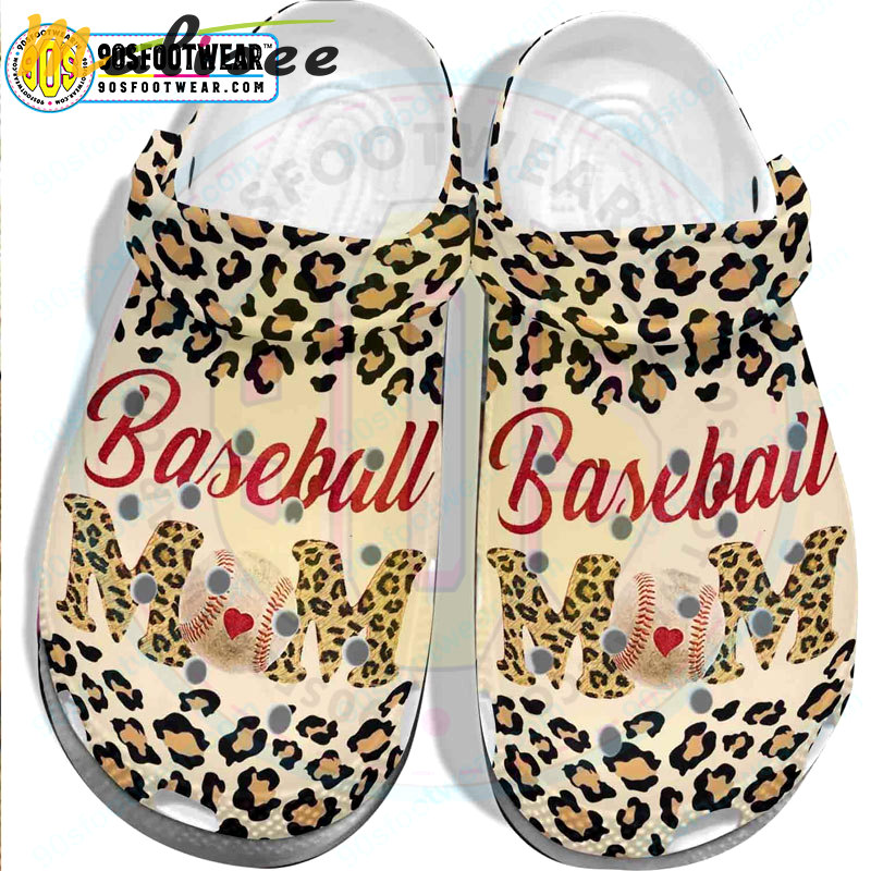 Crocs outfit - gift for mother baseball mom leopard themed funny baseball crocs - 766 Crocs Outfit
