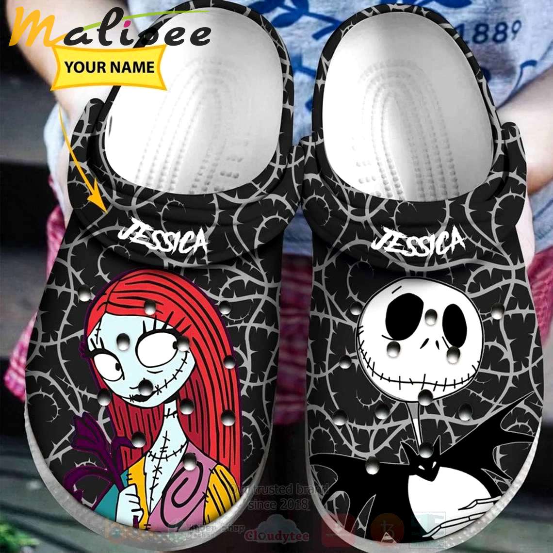 Crocs outfit - jack & sally nightmare before christmas couple custom name halloween crocs clogs crocband shoes - 1291 Crocs Outfit