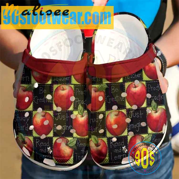 Crocs outfit - teacher crocs – teacher little apple pattern crocs - 2169 Crocs Outfit