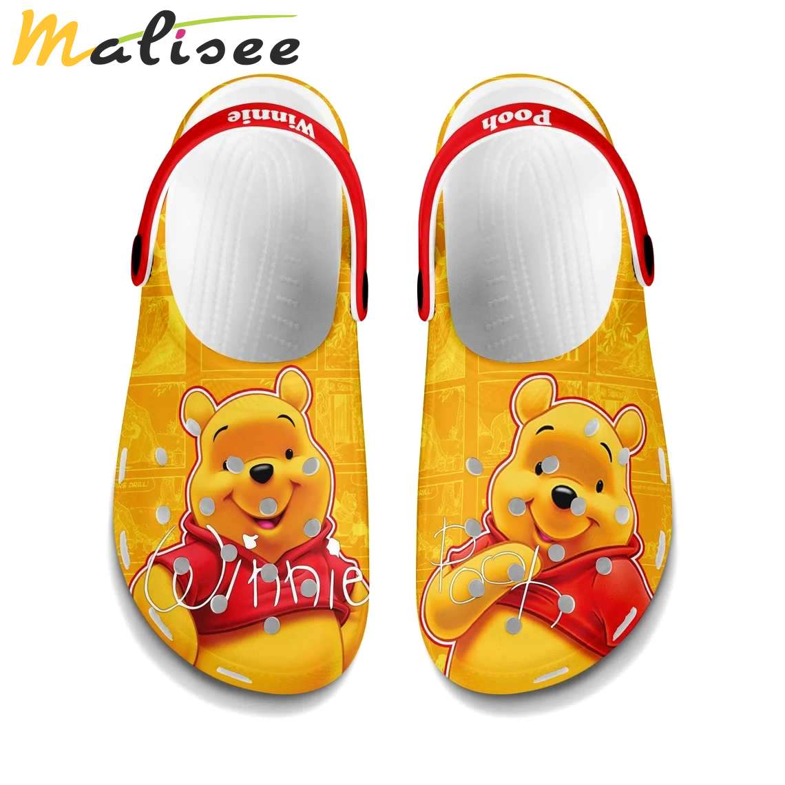 Crocs outfit - winnie pooh cute bear yellow pattern disney graphic cartoon crocs clogs crocband shoes - 2260 Crocs Outfit