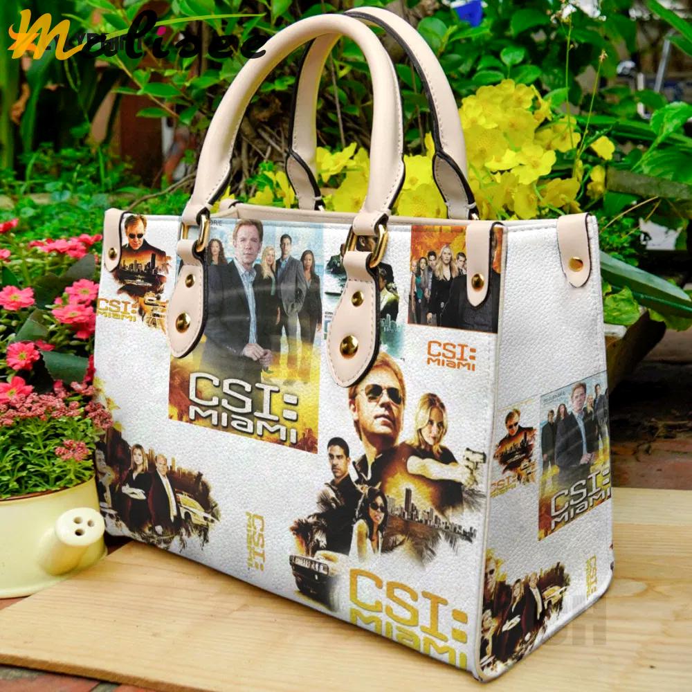 Csi miami leather bag for women gift 1878 Women Leather Hand Bag