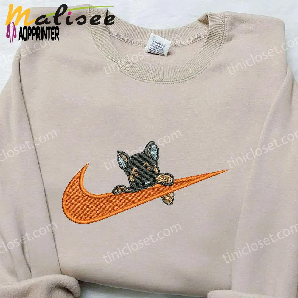 Custom becgie x nike embroidered shirt: animal design for unique style Embroidered Shirt