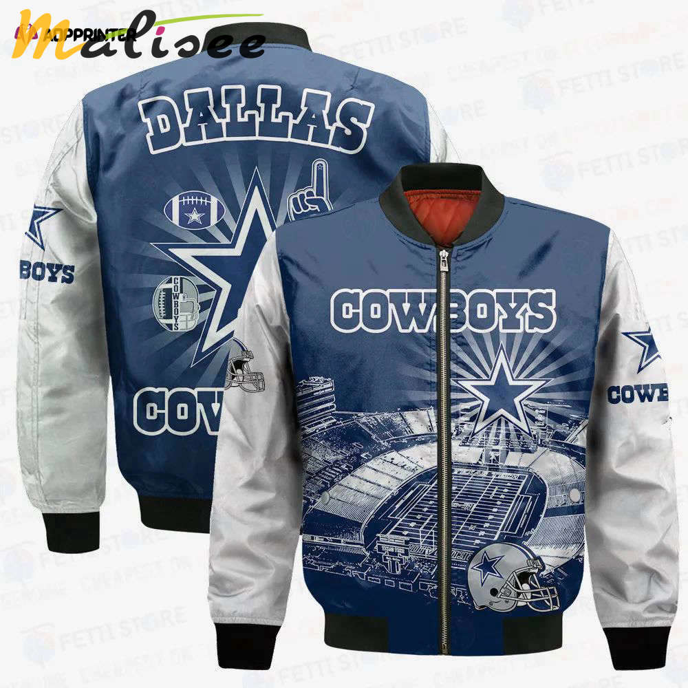 Dallas cowboy national football league stadium pattern 3d bomber jacket Bomber Jacket