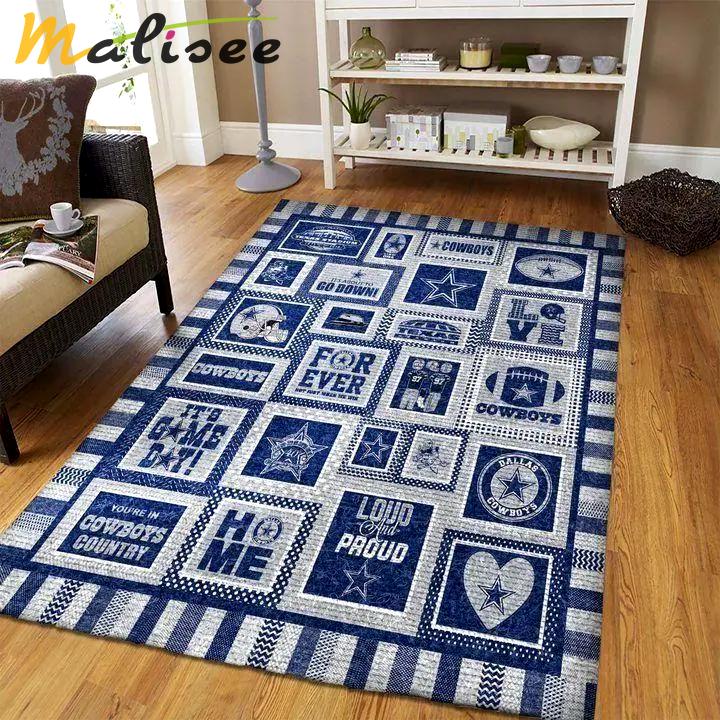 Dallas cowboys area rug living room rug home decor nfl football b030705 Rectangle Rug