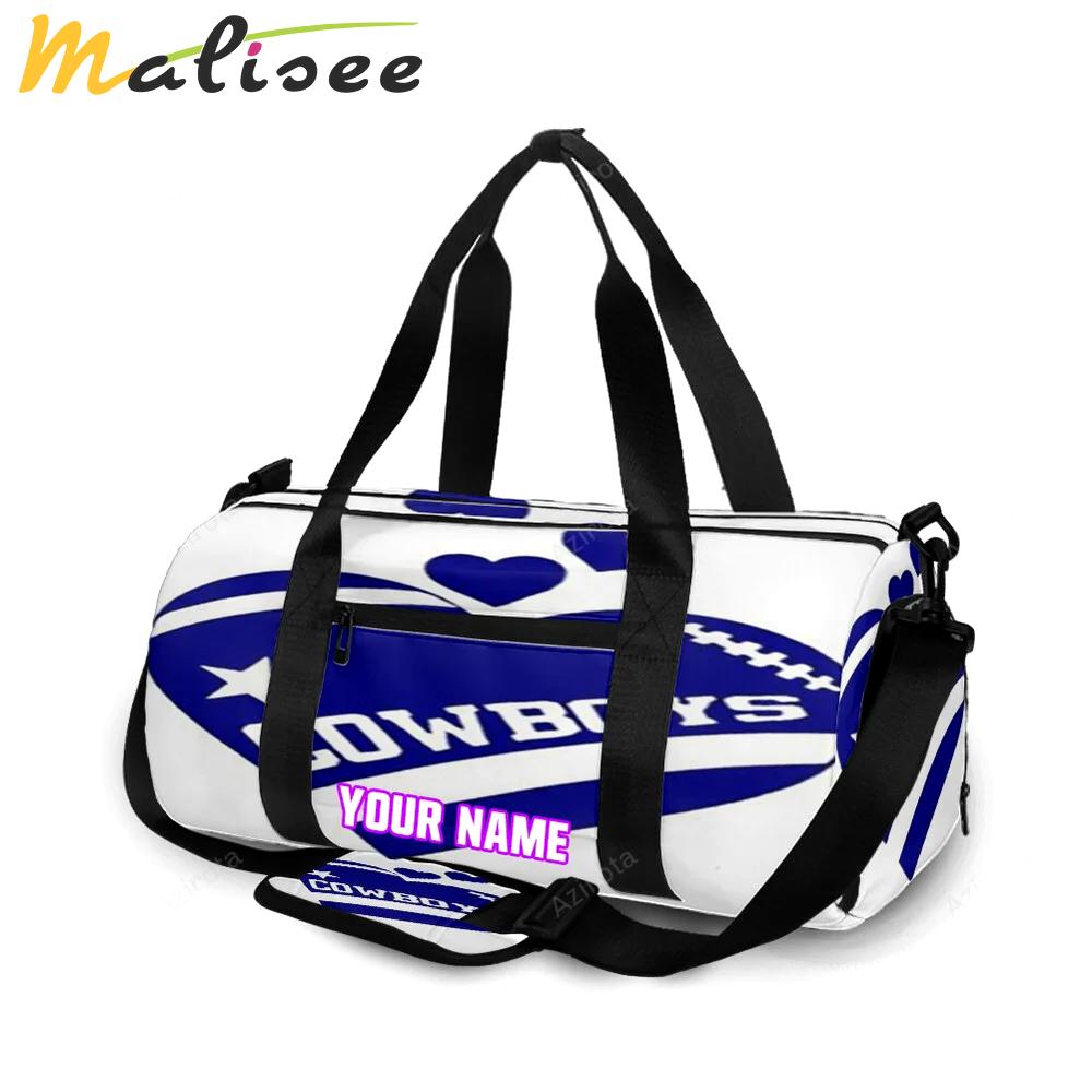 Dallas cowboys cowboys ball heart personalized name travel bag gym bag 411 Travel Bag