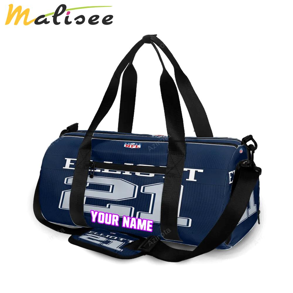 Dallas cowboys elliott 21 jersey personalized name travel bag gym bag 2029 Travel Bag
