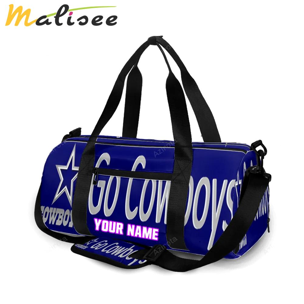 Dallas cowboys go cowboys navy personalized name travel bag gym bag 1290 Travel Bag