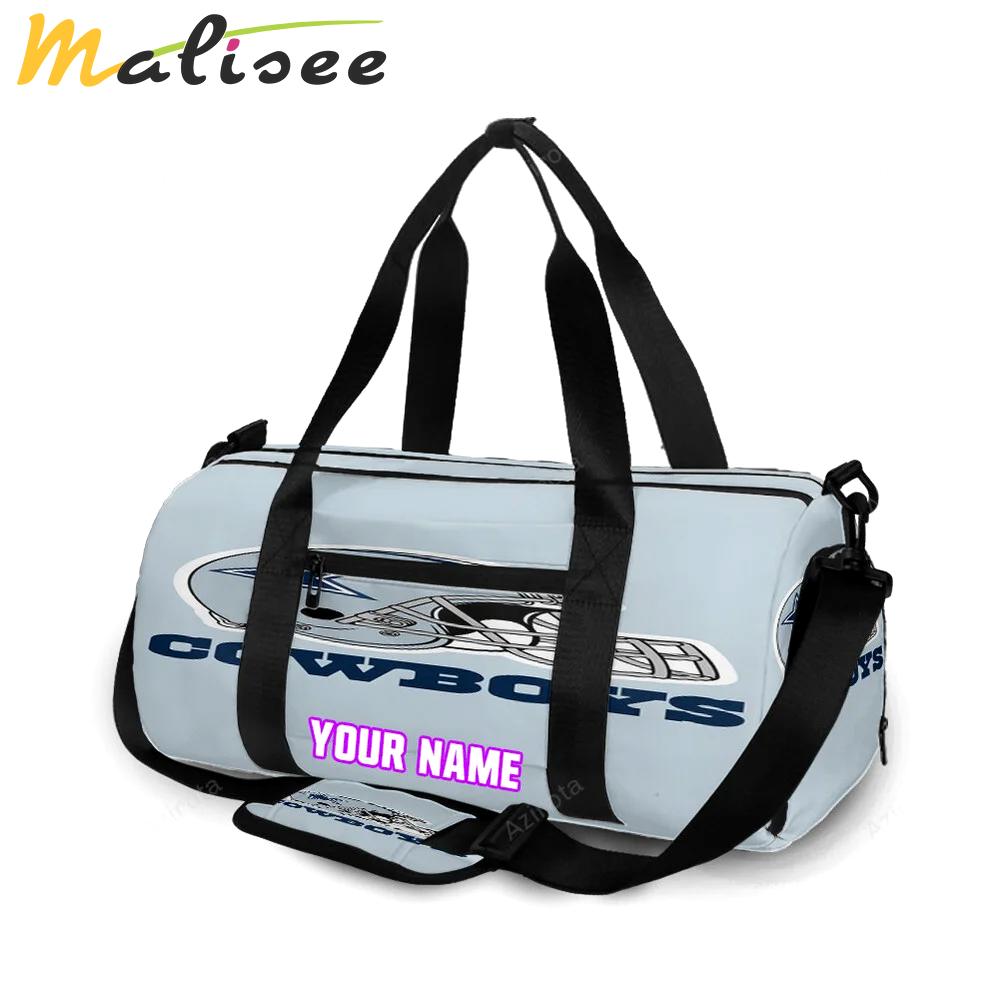 Dallas cowboys helmet light blue personalized name travel bag gym bag 1753 Travel Bag