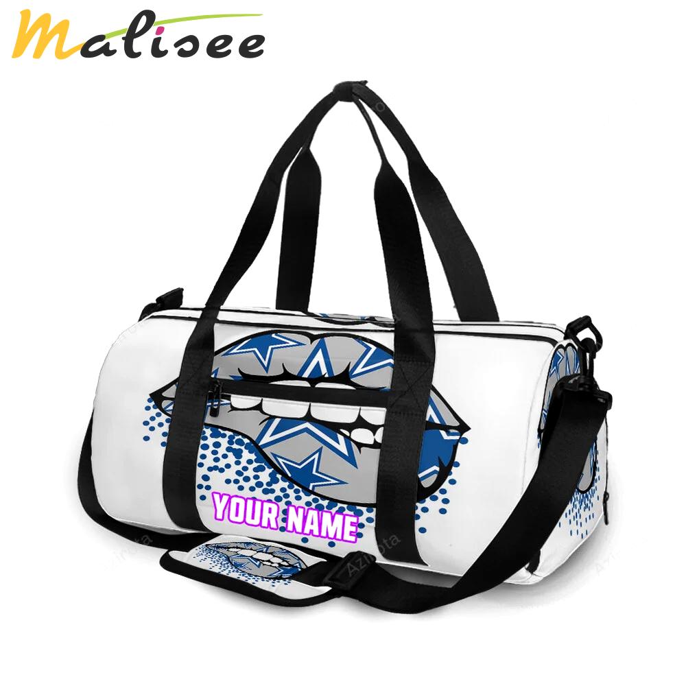 Dallas cowboys lips glitter personalized name travel bag gym bag 2164 Travel Bag