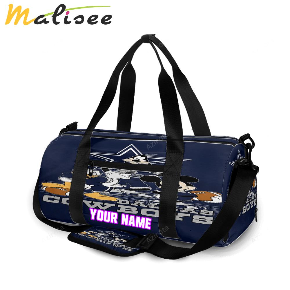 Dallas cowboys mickey donald goofy personalized name travel bag gym bag 1498 Travel Bag