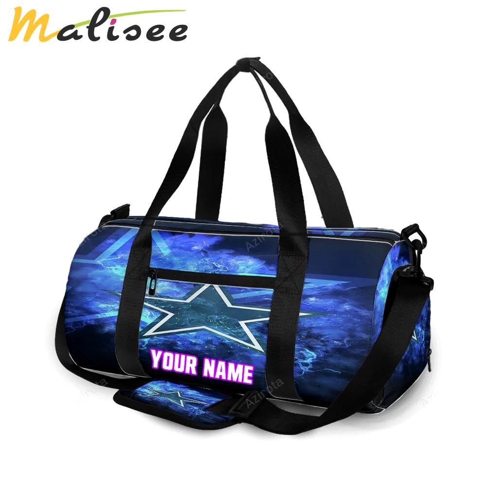 Dallas cowboys star lighting thunder personalized name travel bag gym bag 1255 Travel Bag