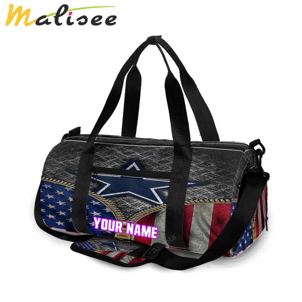 Dallas cowboys star zipper flag personalized name travel bag gym bag 1224 Travel Bag