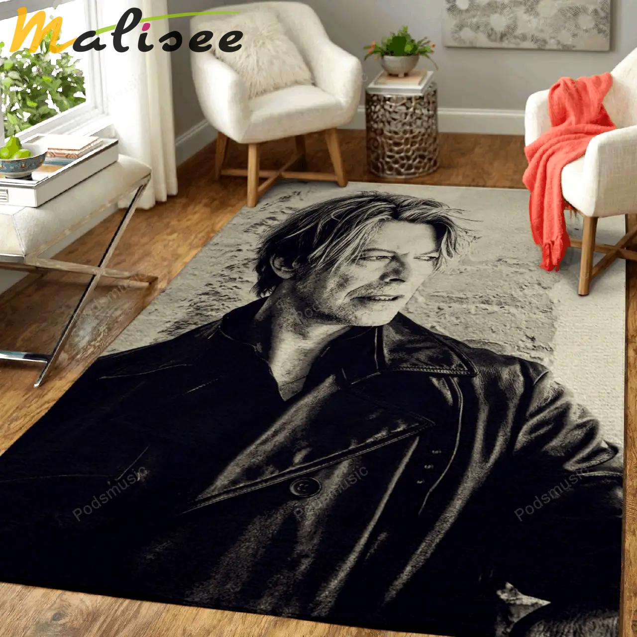 David bowie good music artist art for fans area rug living room carpet rug regtangle carpet floor decor home decor Rectangle Rug