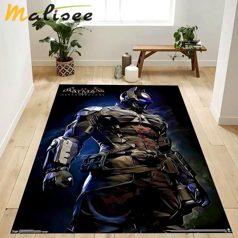 Dc comics video game arkham knight armor area rug living room and bed room rug rug regtangle carpet floor decor home decor Rectangle Rug