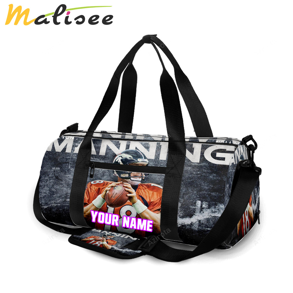 Denver broncos 18 peyton manning v47 personalized name travel bag gym bag 766 Travel Bag