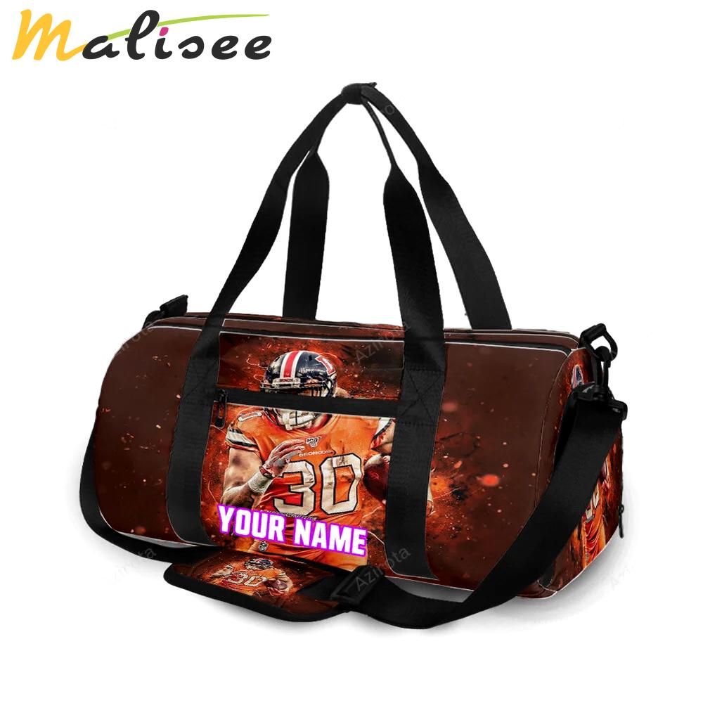 Denver broncos 30 phillip lindsay v52 personalized name travel bag gym bag 1144 Travel Bag