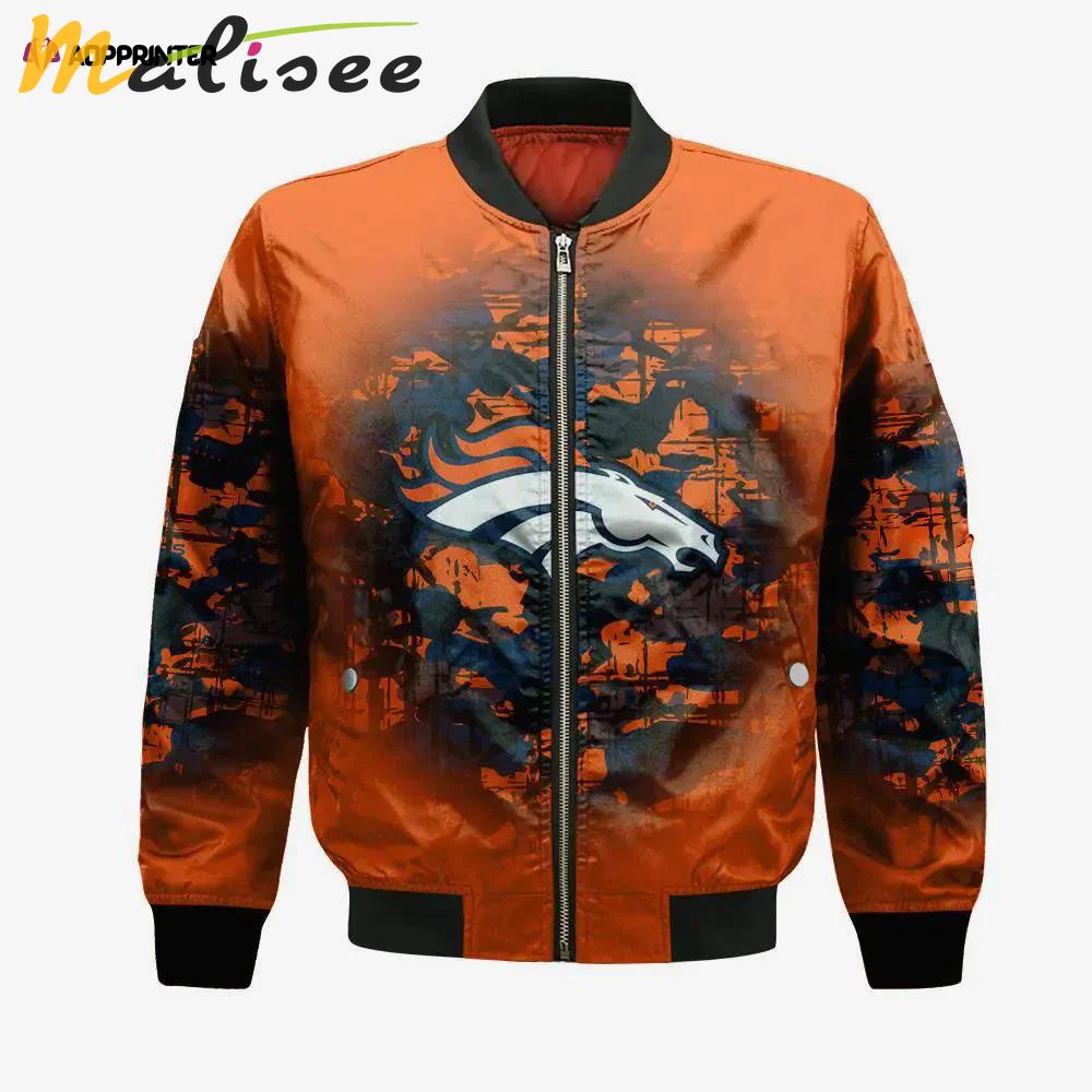 Denver broncos bomber jacket 3d printed camouflage vintage Bomber Jacket