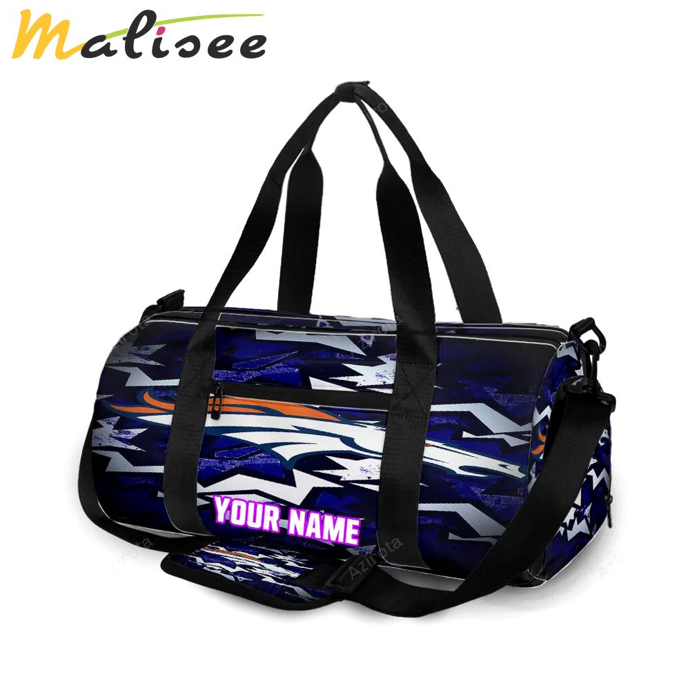 Denver broncos emblem v34 personalized name travel bag gym bag 799 Travel Bag