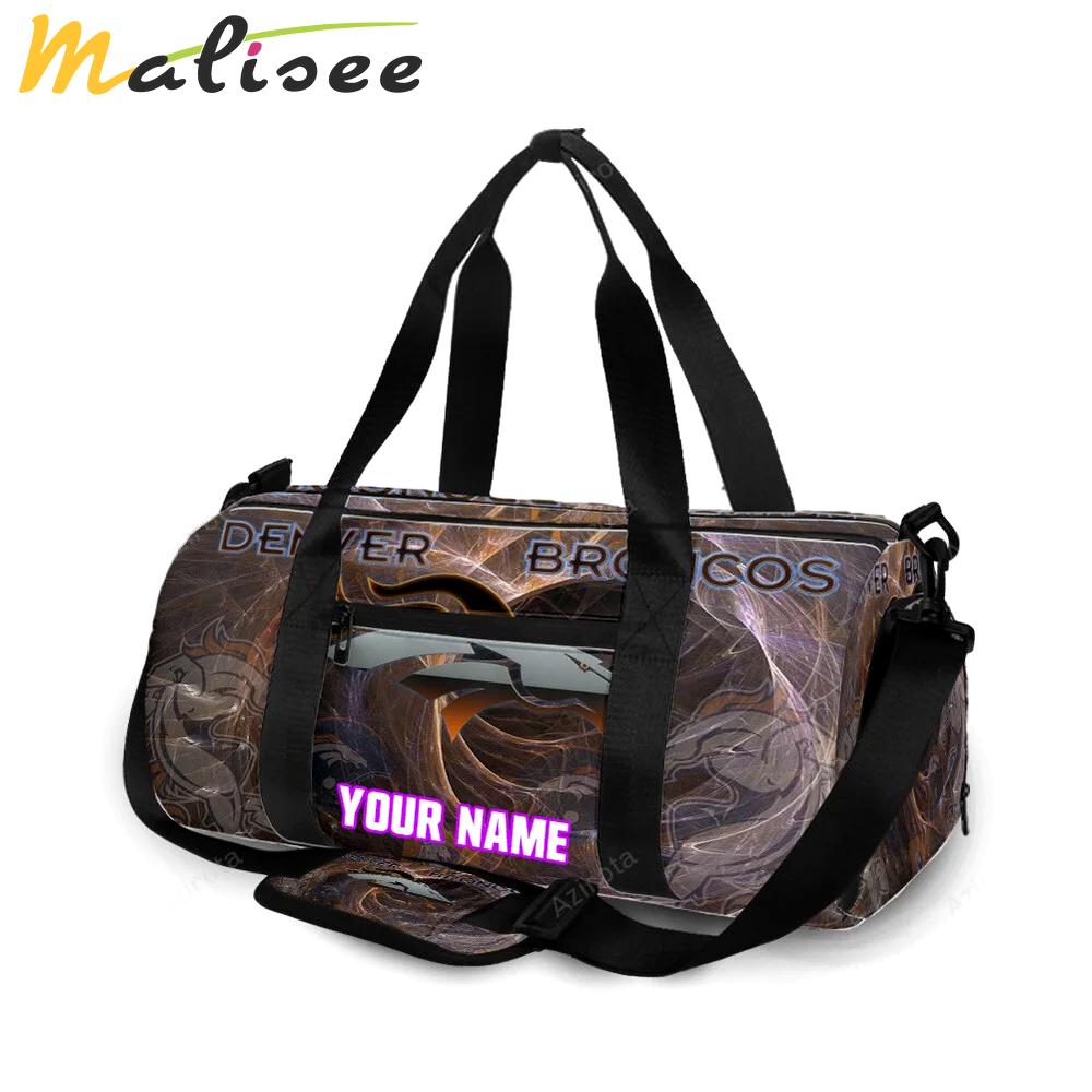Denver broncos emblem v55 personalized name travel bag gym bag 1249 Travel Bag