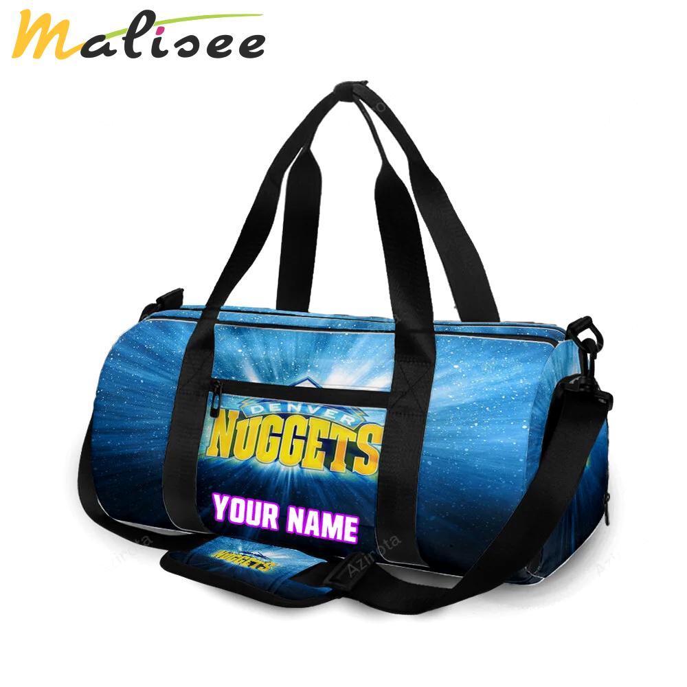 Denver nuggets blue galaxy personalized name travel bag gym bag 1003 Travel Bag